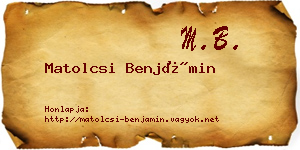 Matolcsi Benjámin névjegykártya