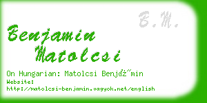 benjamin matolcsi business card